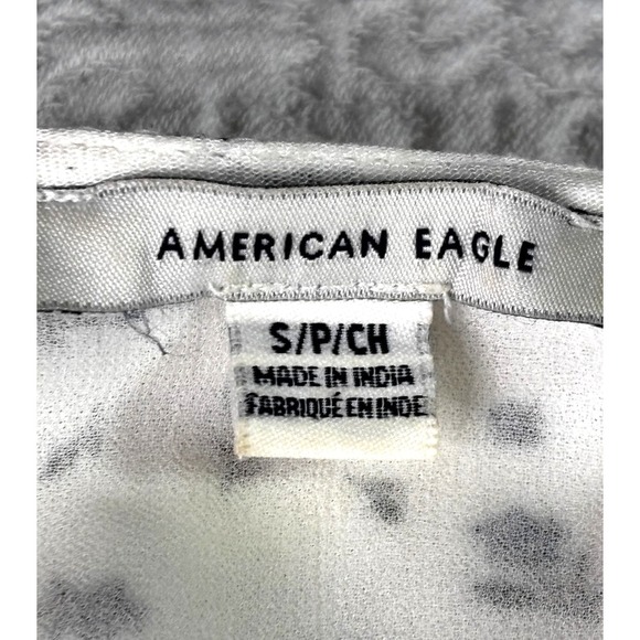 American Eagle Outfitters White Blue Floral Baby Doll Dress Fit Flare Size Small - Picture 11 of 16